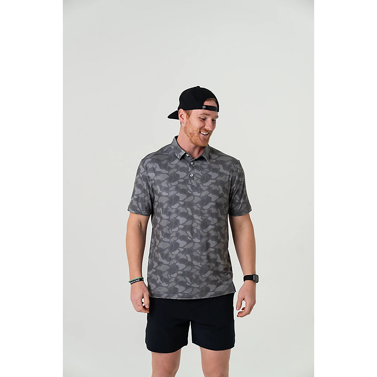 BURLEBO - Performance Polo Shirt - Stone Camo