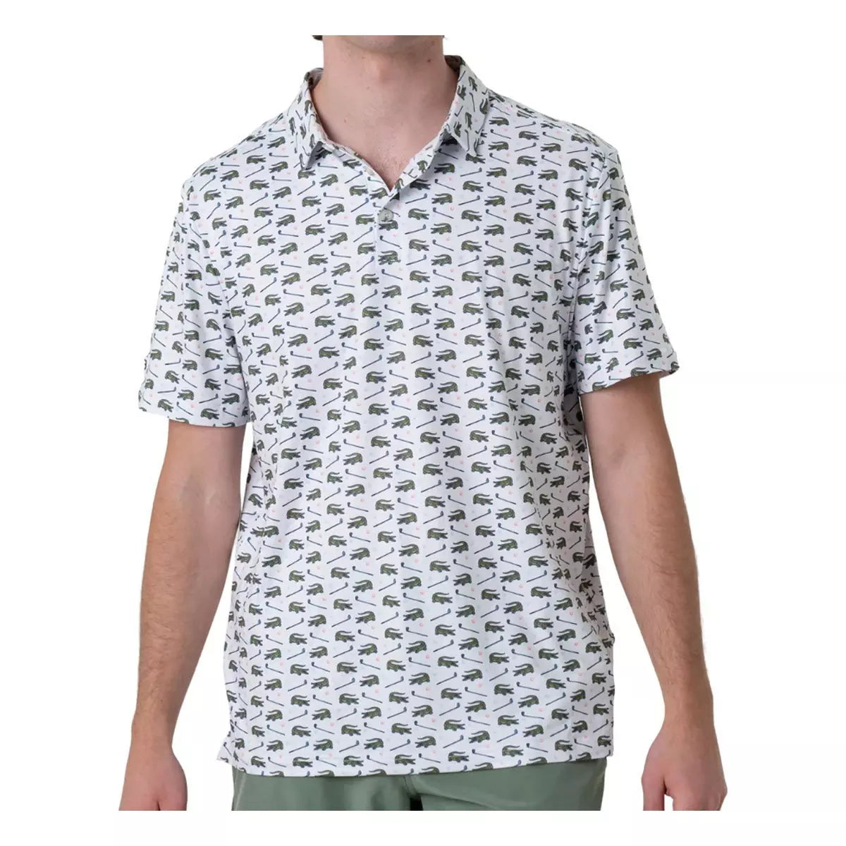 BURLEBO - White Alligator Performance Polo