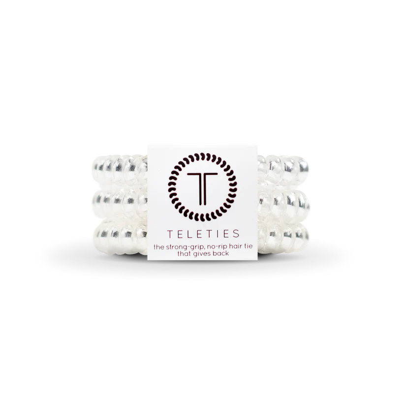 TELETIES CRYSTAL CLEAR HAIR TIES- SMALL