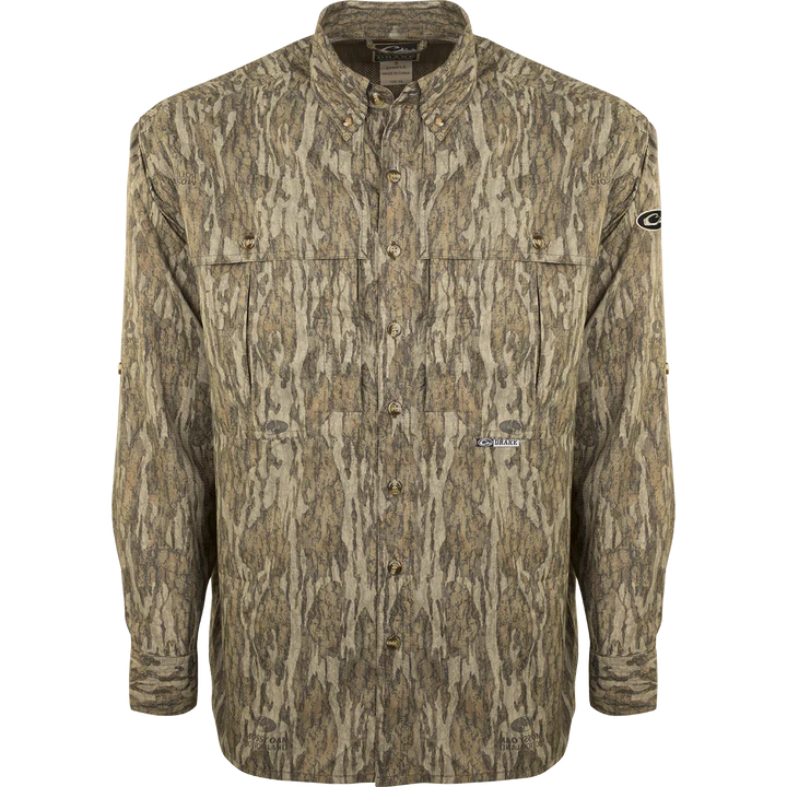 DRAKE EST Camo Flyweight Wing shooter's Long Sleeve Shirt BOTTOMLAND