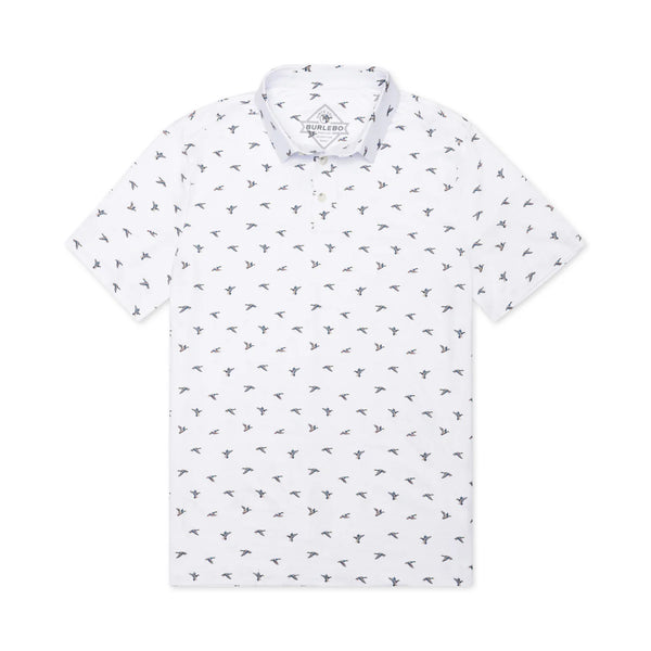 BURLEBO WHITE MALLARD PERF. POLO (DUCKS FLYING IN)