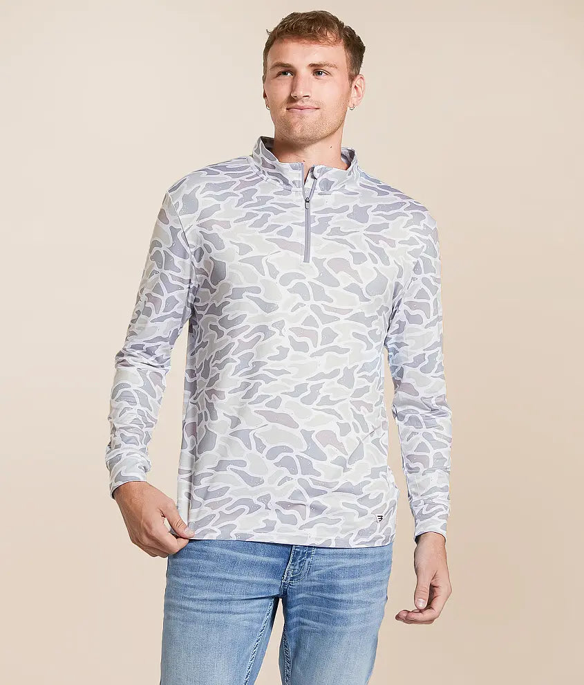 BURLEBO WHITE Camo Performance Pullover