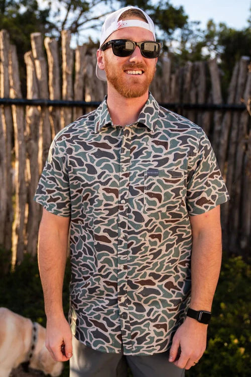 BURLEBO - Duck Camo Button Up Short Sleeve