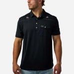 BURLEBO PEARL SNAP PERFORMANCE POLO- MALLARDS-BLACK