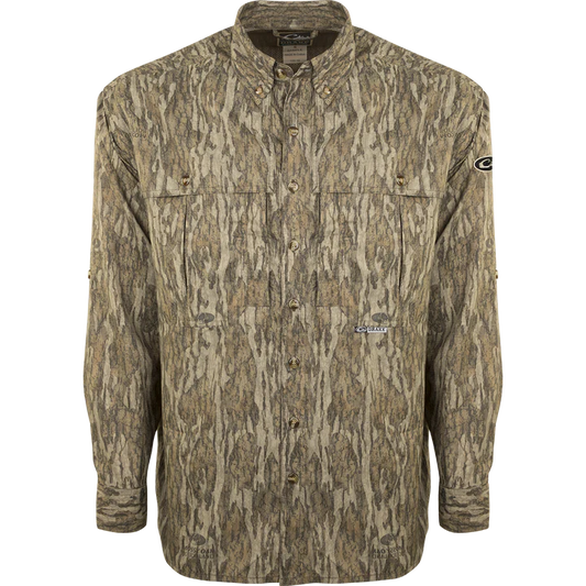 DRAKE EST Camo Flyweight Wing shooter's Long Sleeve Shirt BOTTOMLAND