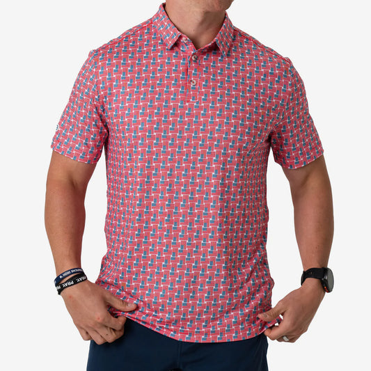 BURLEBO Performance Polo - American Flag Print