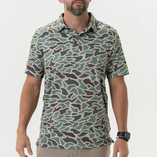 BURLEBO Performance Polo - Retro Duck Camo