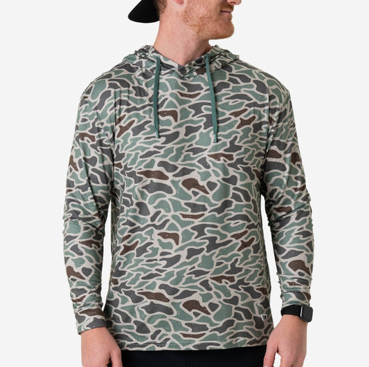 BURLEBO PERFORMANCE HOODIE- RETRO DUCK CAMO