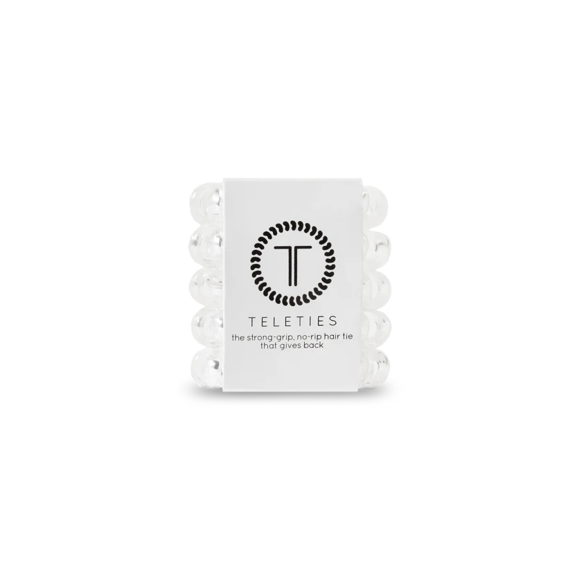 TELETIES CRYSTAL CLEAR HAIR TIES- SMALL