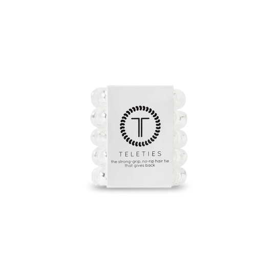 TELETIES CRYSTAL CLEAR HAIR TIES- SMALL