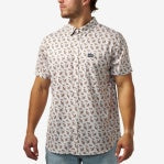 BURLEBO PERFORMANCE BUTTON UP- MALLARDS FLYING IN