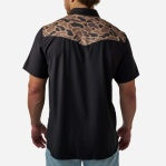 BURLEBO WESTERN SHIRT- BLACK & GAUGE CAMO